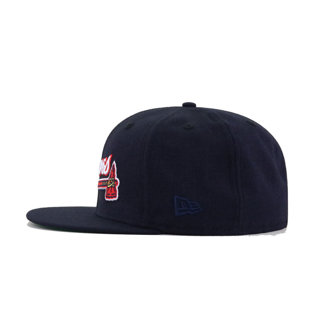 Atlanta Braves Navy Tomahawk Green Bottom New Era 59Fifty Fitted