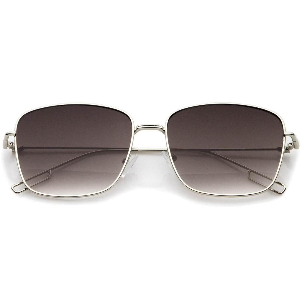 Classic Square Wire Metal Flat Lens Sunglasses A521