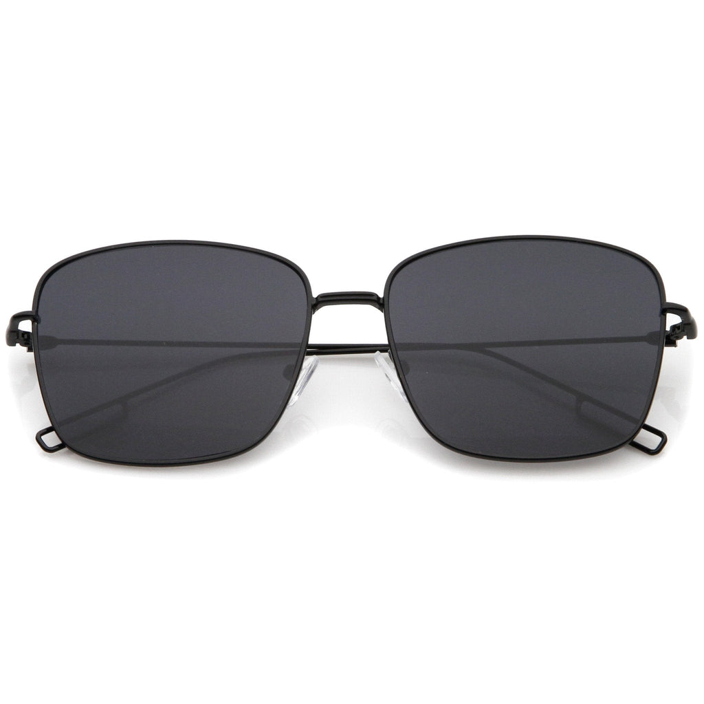 Classic Square Wire Metal Flat Lens Sunglasses A521