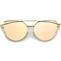 Women's Mid Size Metal Flat Lens Cat Eye Sunglasses C051