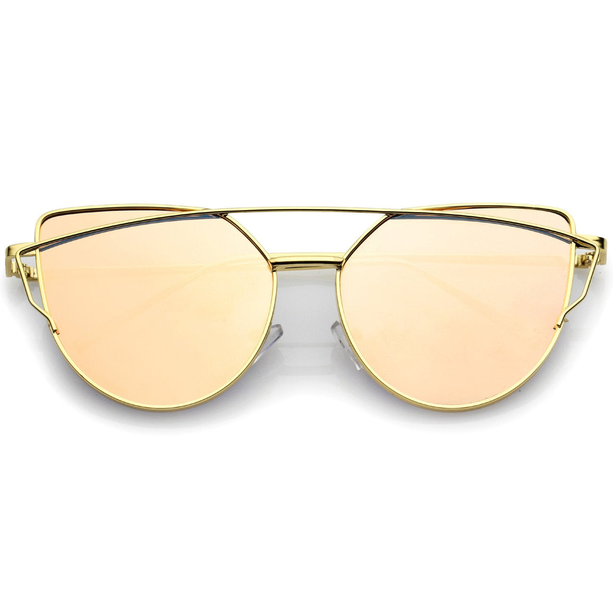 Women's Mid Size Metal Flat Lens Cat Eye Sunglasses C051