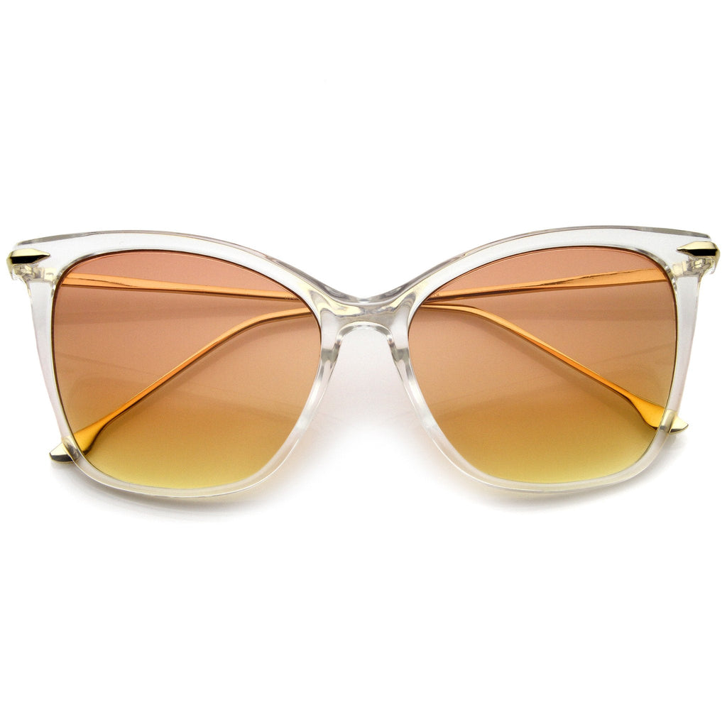 Oversize Retro 1950's Slim Cat Eye Gradient Lens Sunglasses A829