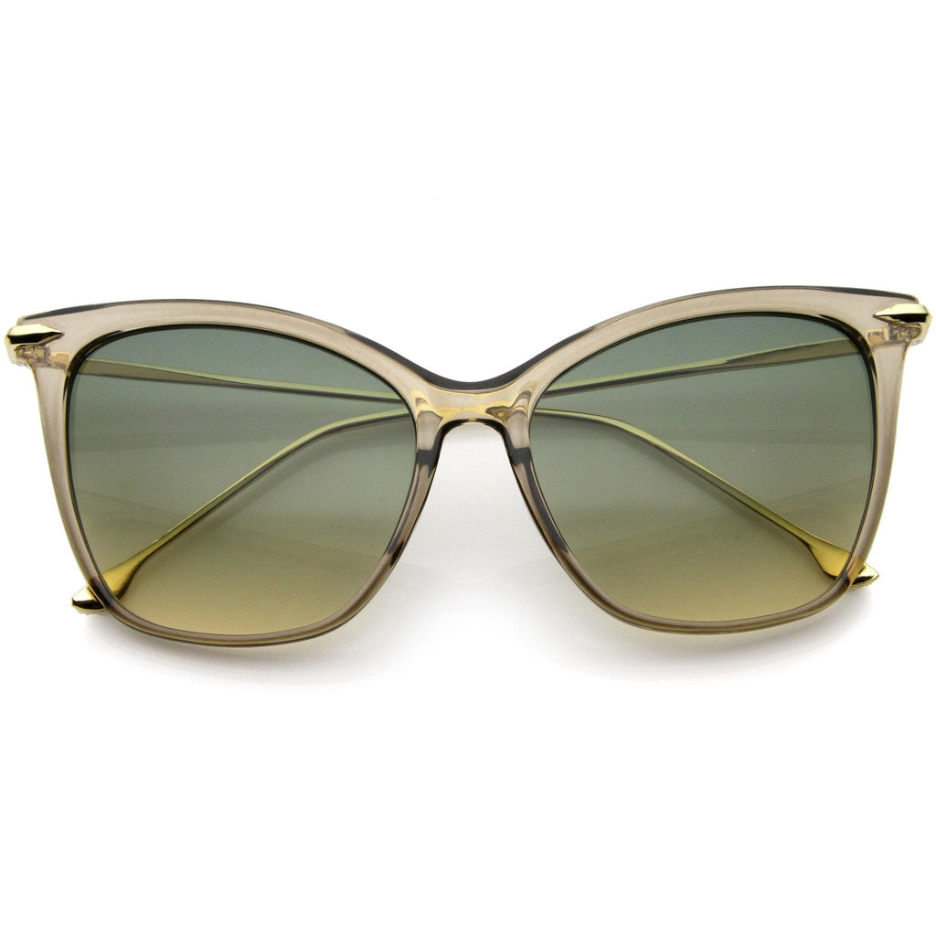 Oversize Retro 1950's Slim Cat Eye Gradient Lens Sunglasses A829