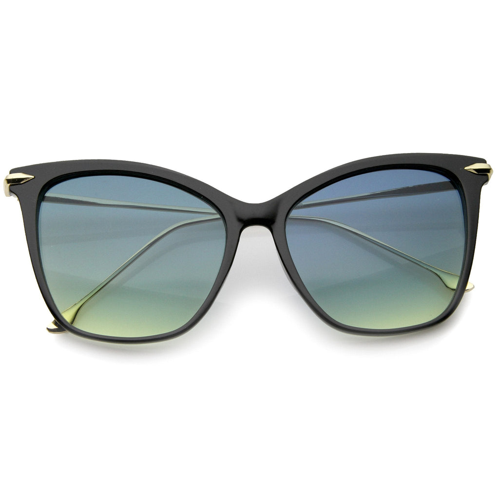 Oversize Retro 1950's Slim Cat Eye Gradient Lens Sunglasses A829