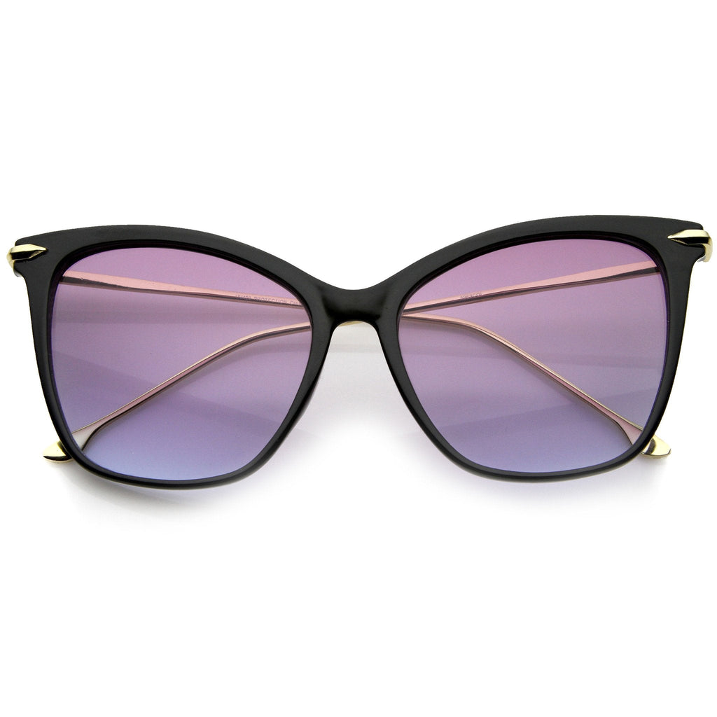 Oversize Retro 1950's Slim Cat Eye Gradient Lens Sunglasses A829