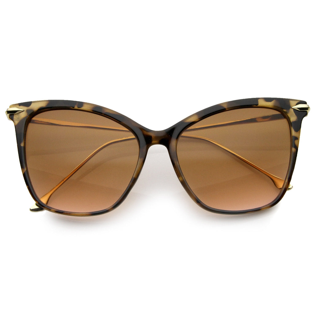 Oversize Retro 1950's Slim Cat Eye Gradient Lens Sunglasses A829