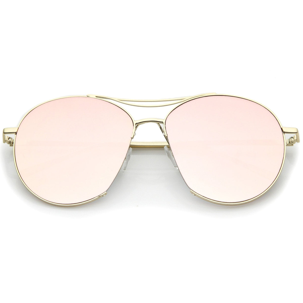 Oversize Thin Metal Mirrored Flat Lens Aviator Sunglasses A817
