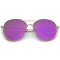Oversize Thin Metal Mirrored Flat Lens Aviator Sunglasses A817