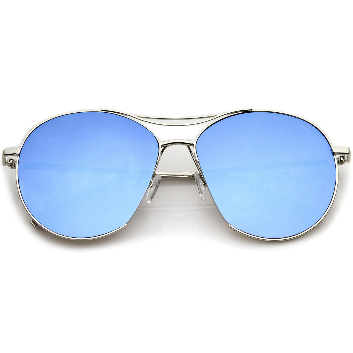 Oversize Thin Metal Mirrored Flat Lens Aviator Sunglasses A817
