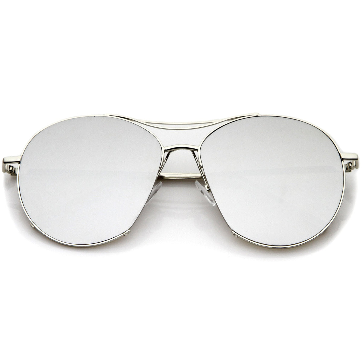 Oversize Thin Metal Mirrored Flat Lens Aviator Sunglasses A817