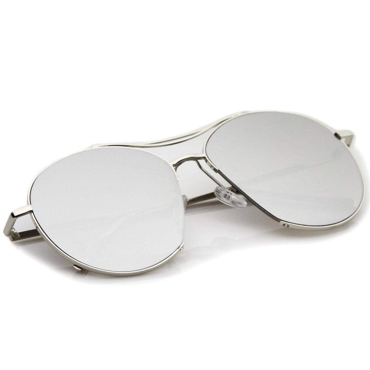 Oversize Thin Metal Mirrored Flat Lens Aviator Sunglasses A817