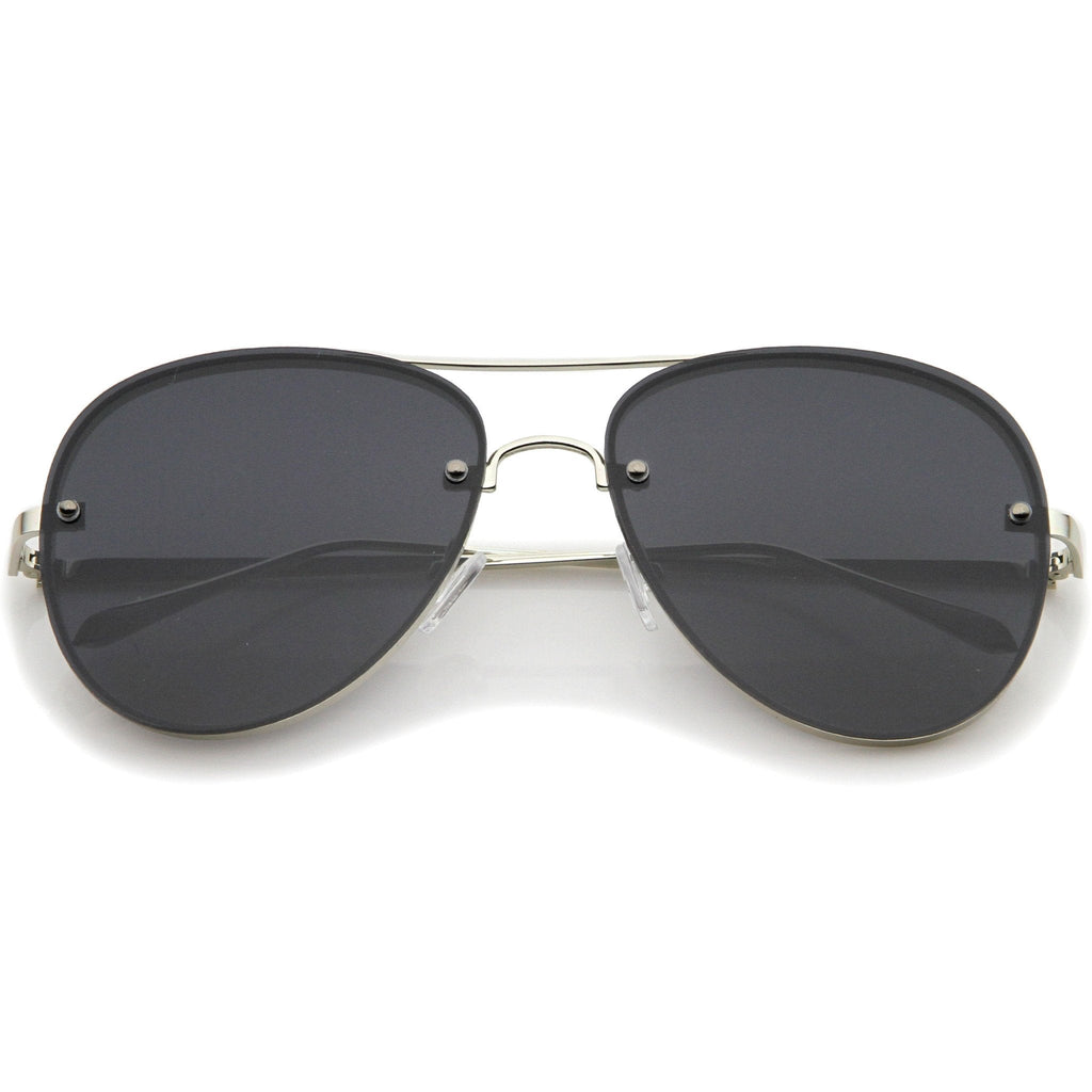 Modern Rimless Flat Lens Aviator Sunglasses 60mm A848