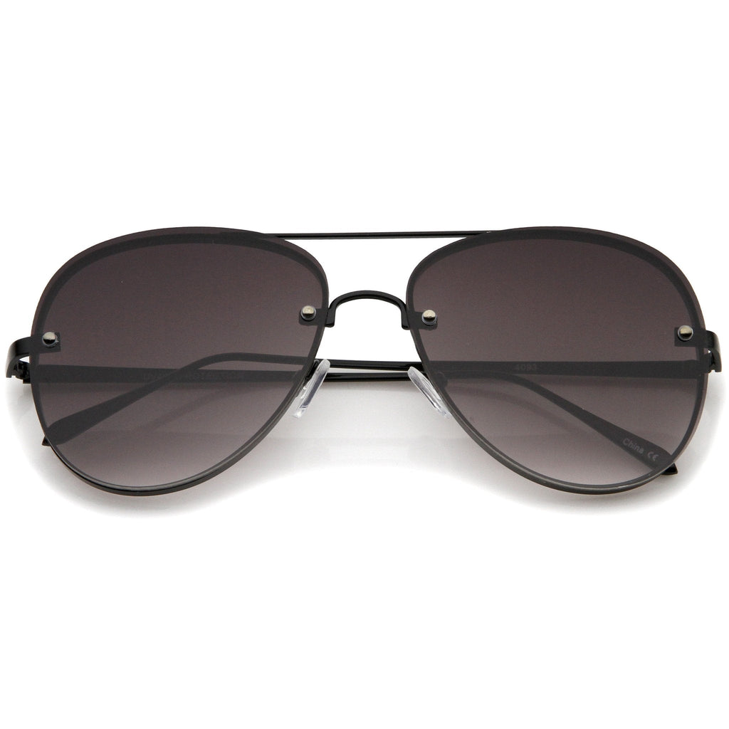 Modern Rimless Flat Lens Aviator Sunglasses 60mm A848