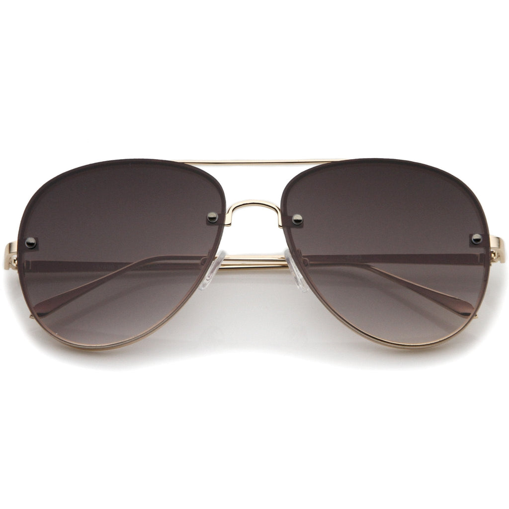 Modern Rimless Flat Lens Aviator Sunglasses 60mm A848