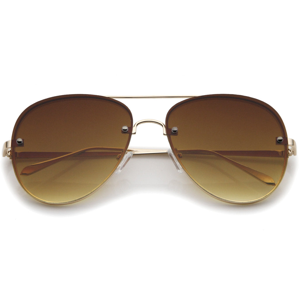 Modern Rimless Flat Lens Aviator Sunglasses 60mm A848
