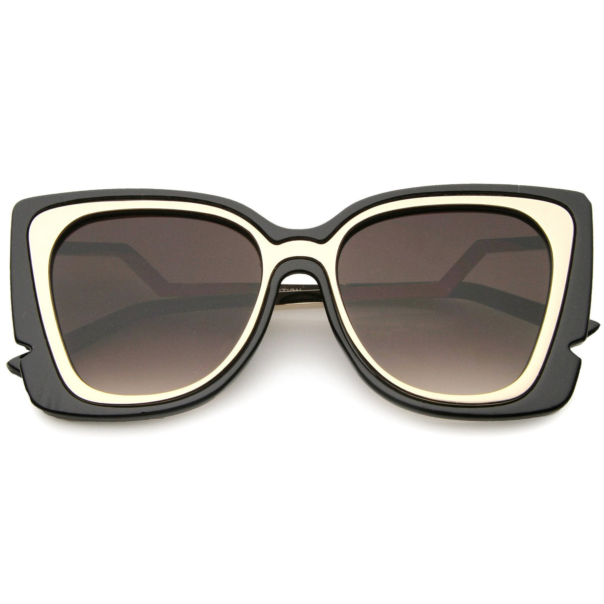 Women's Oversize Notched Angled Temple Cat Eye Sunglasses A833