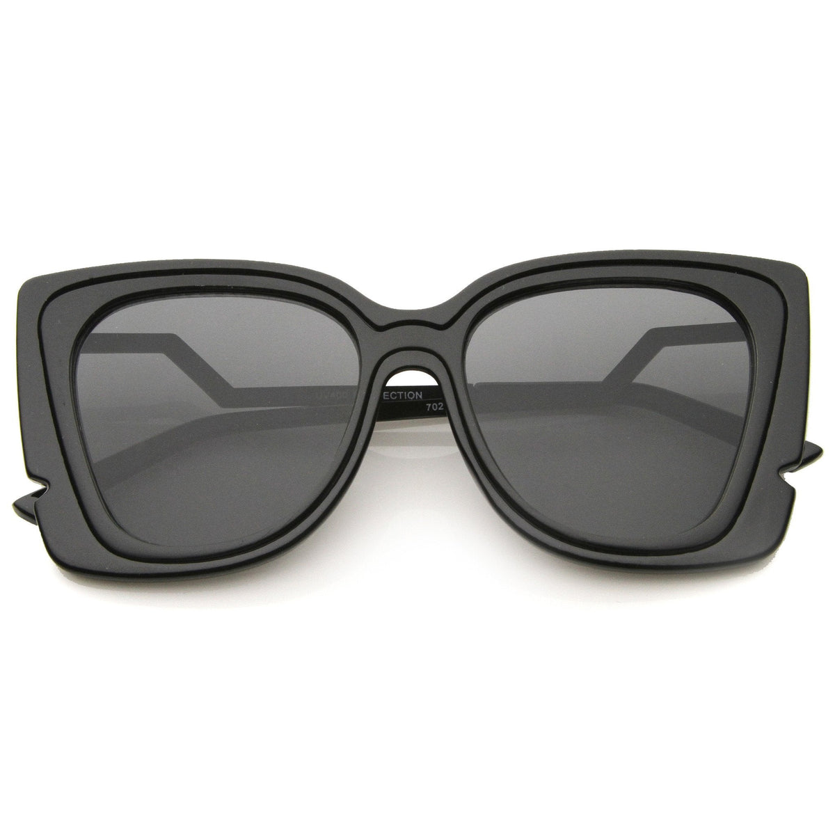 Women's Oversize Notched Angled Temple Cat Eye Sunglasses A833