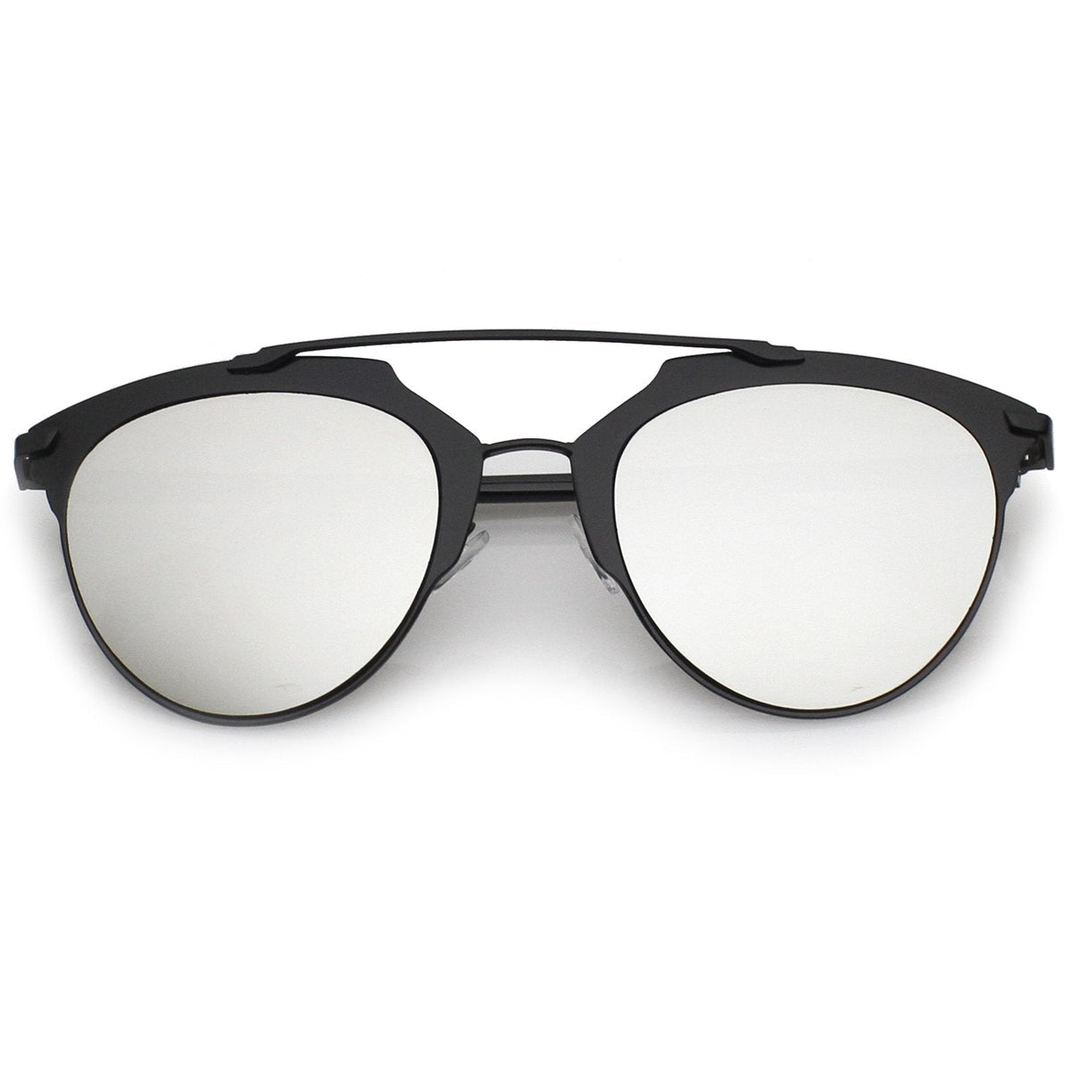 Modern Metallic Frame Mirrored Lens Pantos Aviator Sunglasses A317