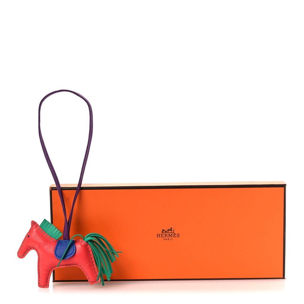 Milo Lambskin Grigri Rainbow Reversible Rodeo Bag Charm PM Rose Jaipur Bleu Aztec Menthe Anemone