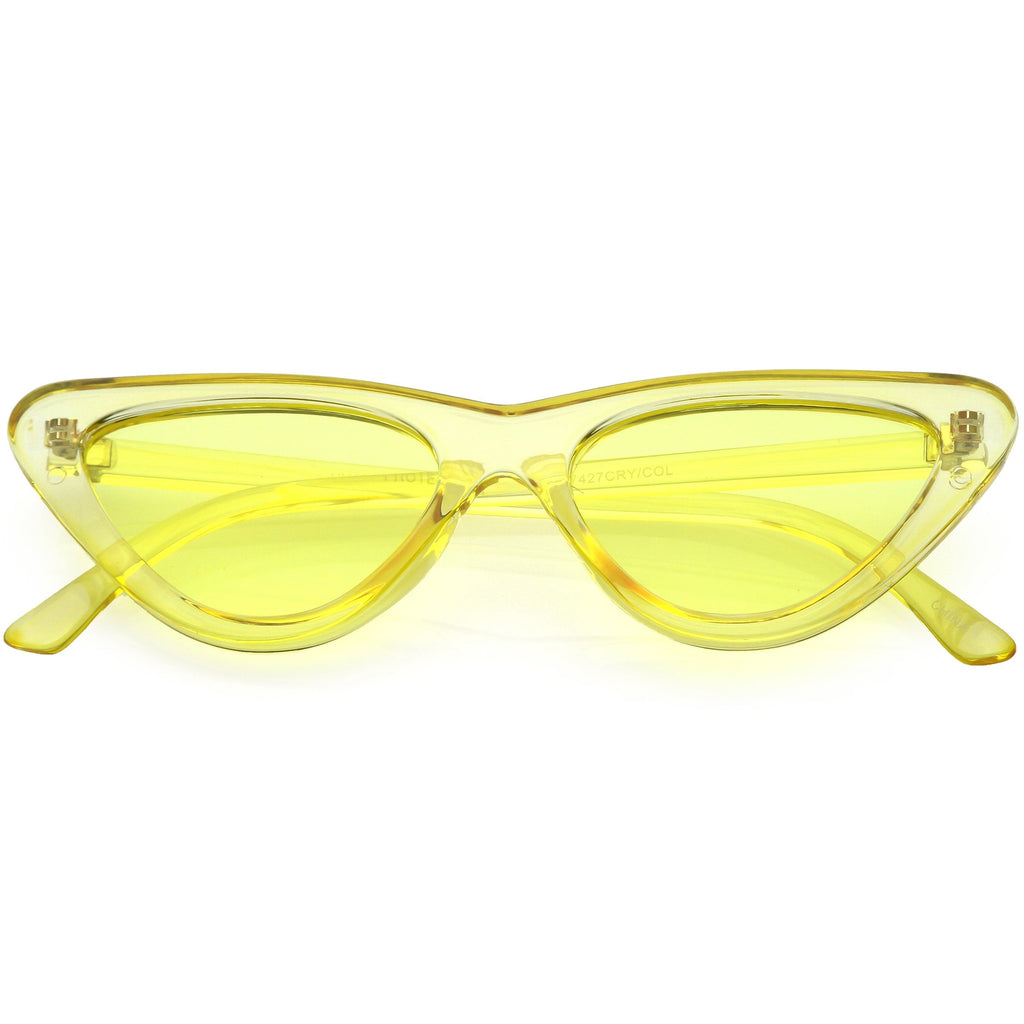 Women's Colorful Retro Indie Festival Thin Cat Eye Sunglasses C560