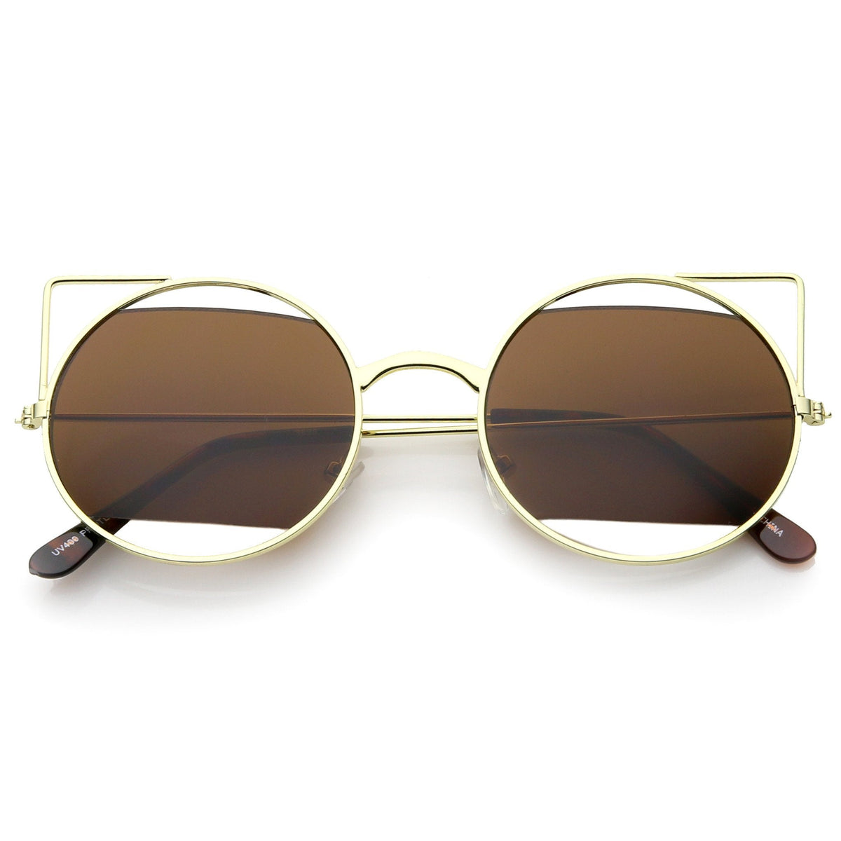 Women's Round Laser Cutout Cat Eye Sunglasses A350