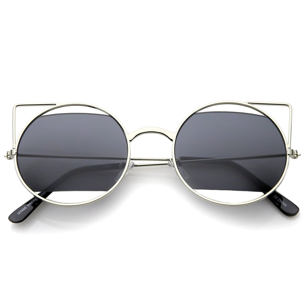 Women's Round Laser Cutout Cat Eye Sunglasses A350
