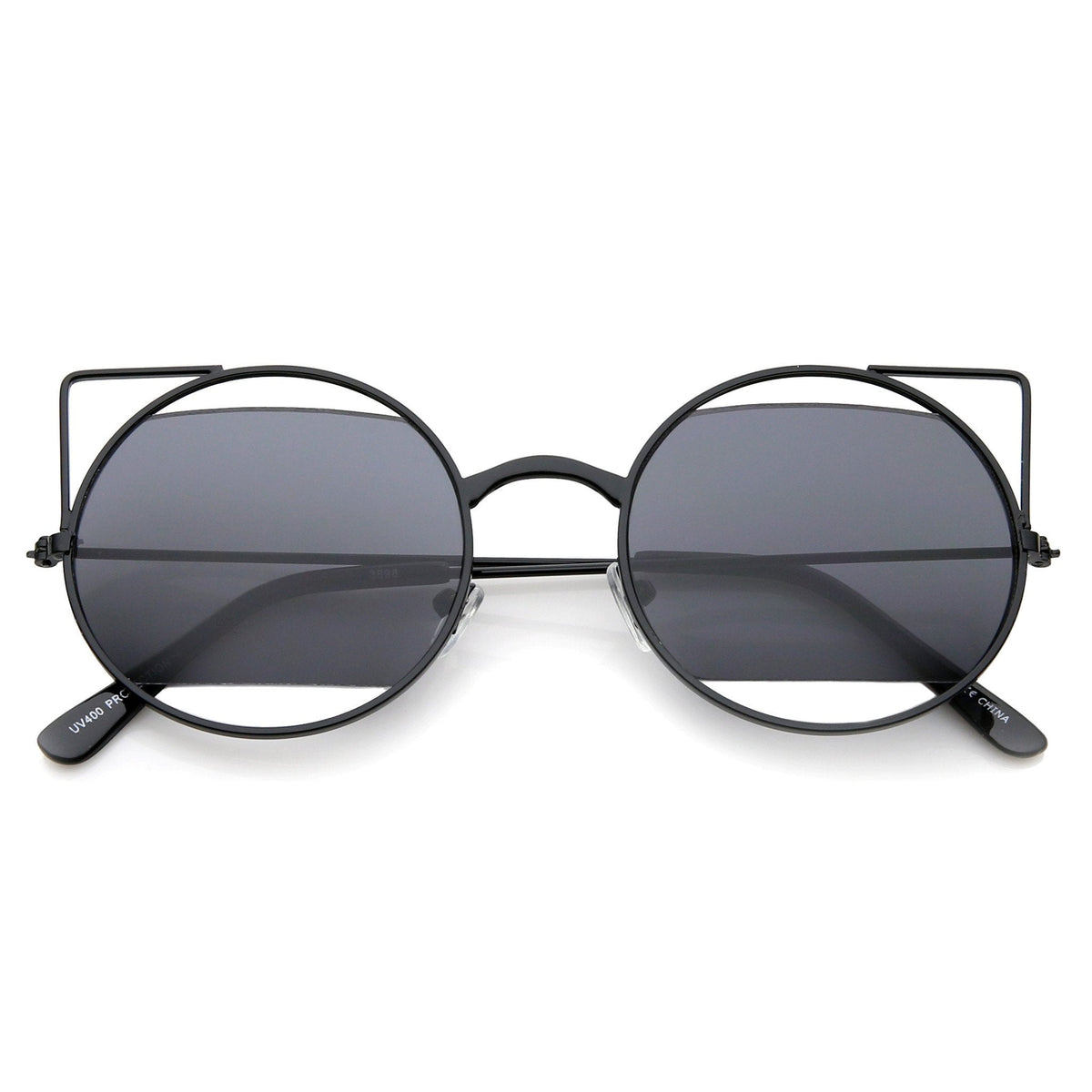 Women's Round Laser Cutout Cat Eye Sunglasses A350