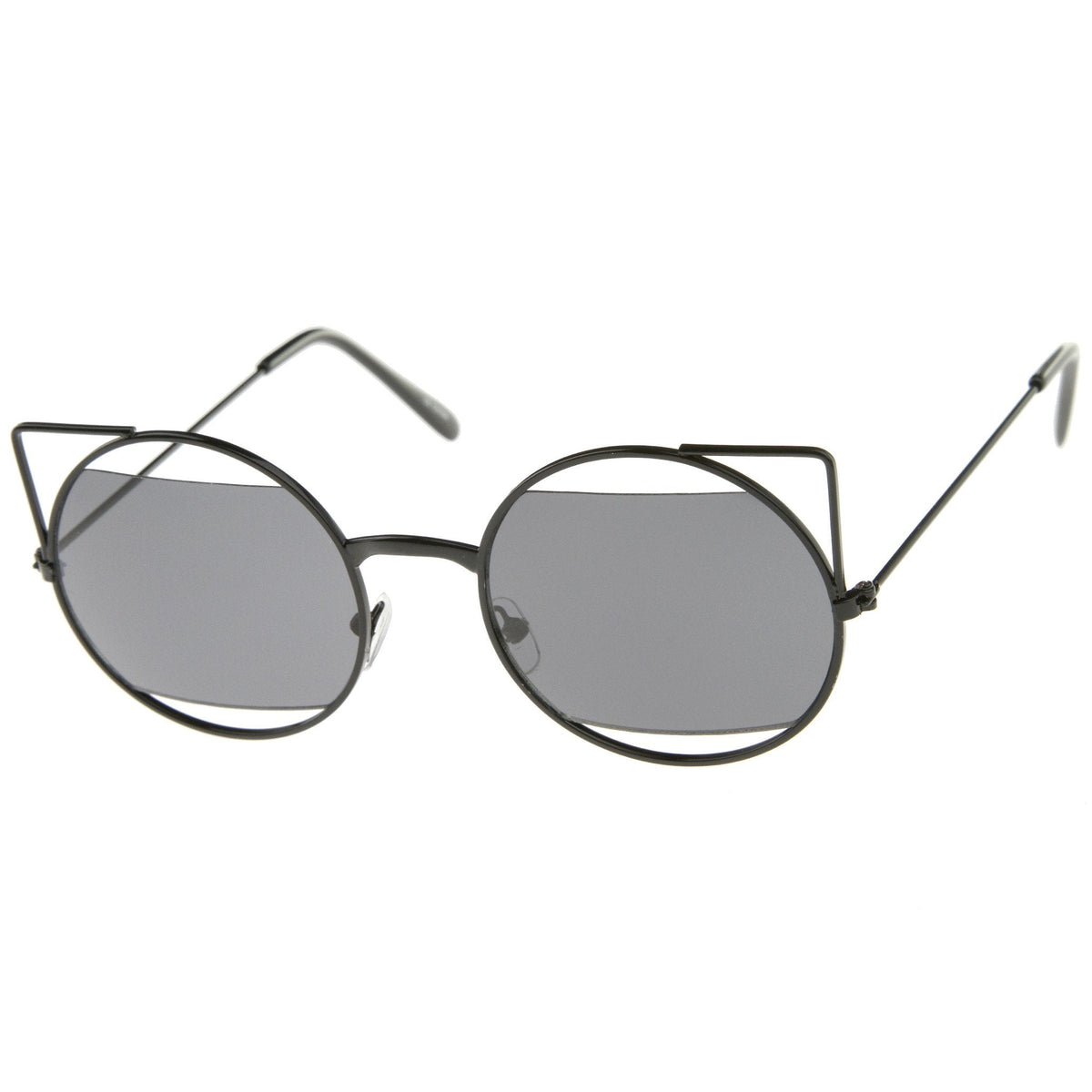 Women's Round Laser Cutout Cat Eye Sunglasses A350
