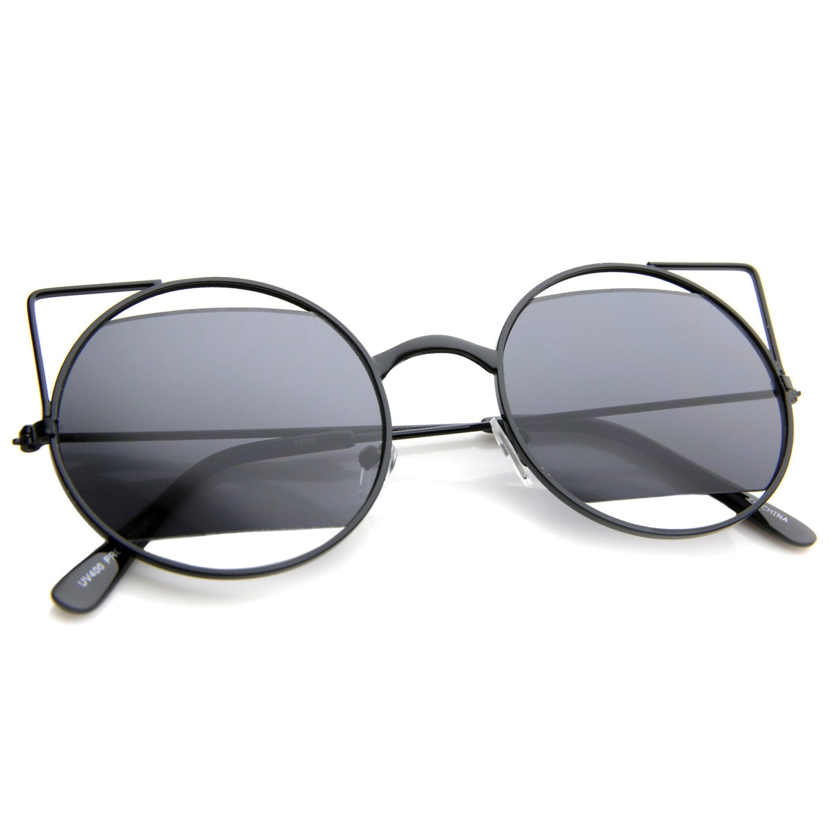 Women's Round Laser Cutout Cat Eye Sunglasses A350