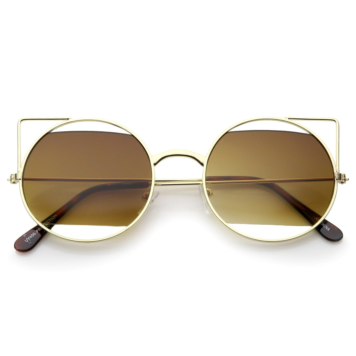 Women's Round Laser Cutout Cat Eye Sunglasses A350