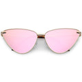 Oversize Thin Cat Eye Mirrored Flat Lens Butterfly Frame Sunglasses C202