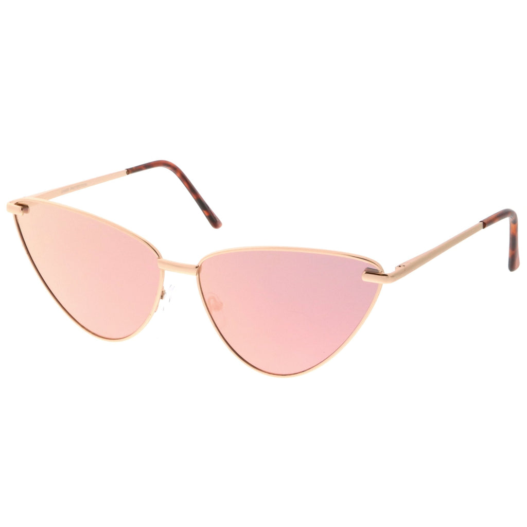 Oversize Thin Cat Eye Mirrored Flat Lens Butterfly Frame Sunglasses C202