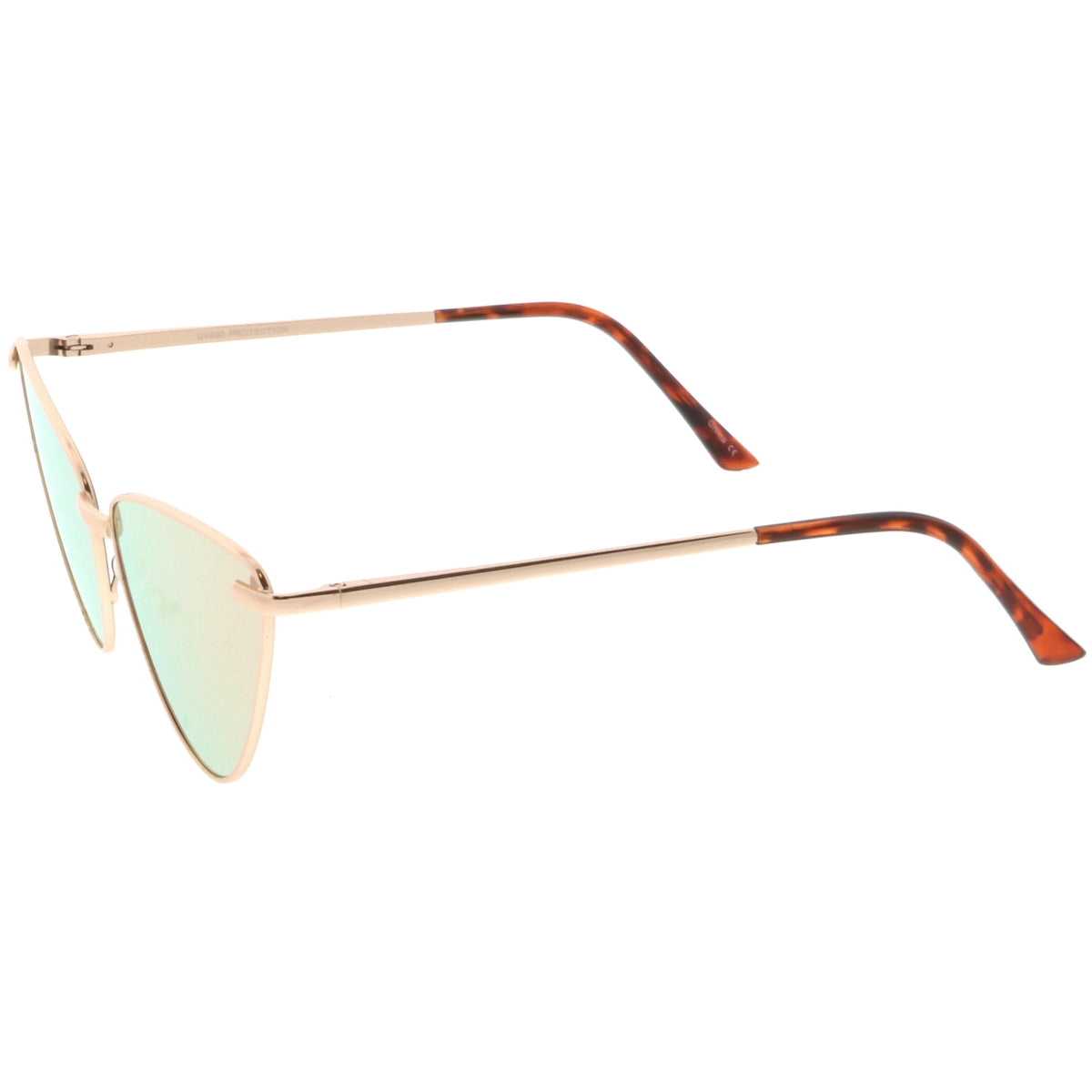 Oversize Thin Cat Eye Mirrored Flat Lens Butterfly Frame Sunglasses C202
