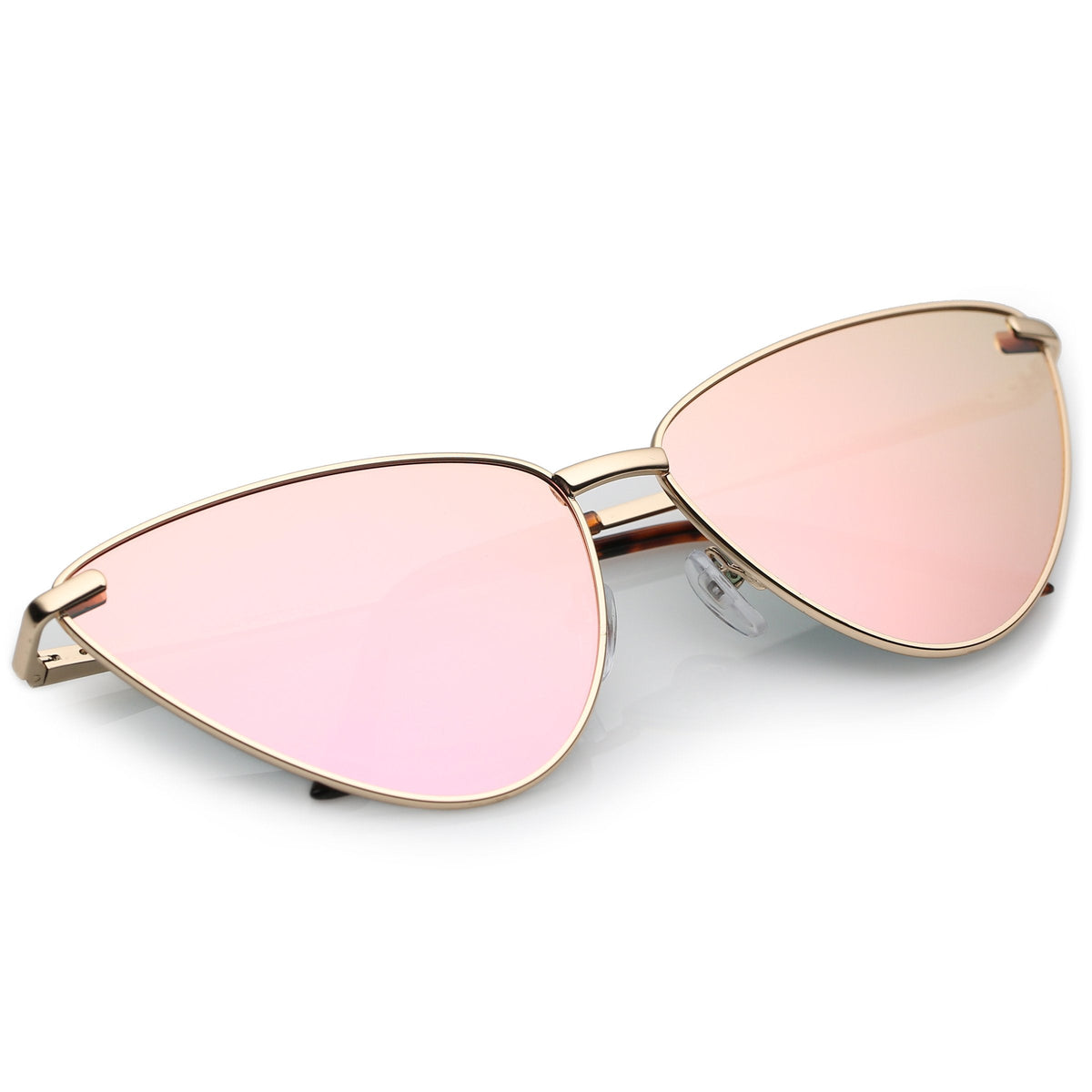 Oversize Thin Cat Eye Mirrored Flat Lens Butterfly Frame Sunglasses C202