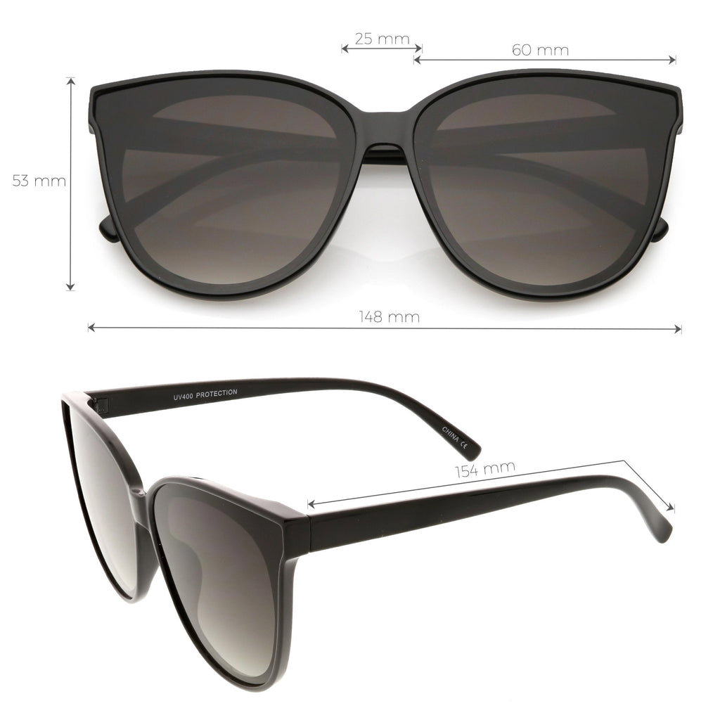 Women's Oversize Flat Infinity Lens Cat Eye Sunglasses C340