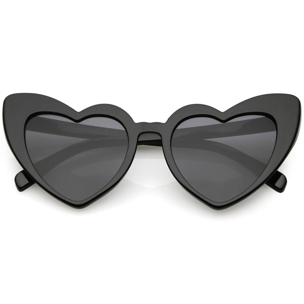 Women's Oversize Translucent Cat Eye Heart Shape Sunglasses C577