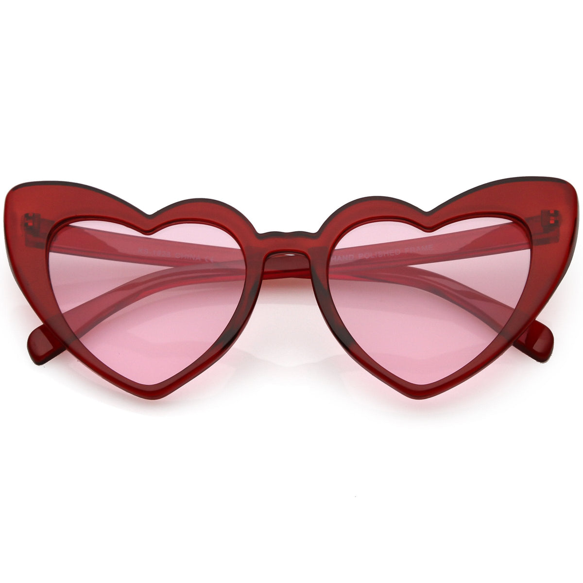 Women's Oversize Translucent Cat Eye Heart Shape Sunglasses C577