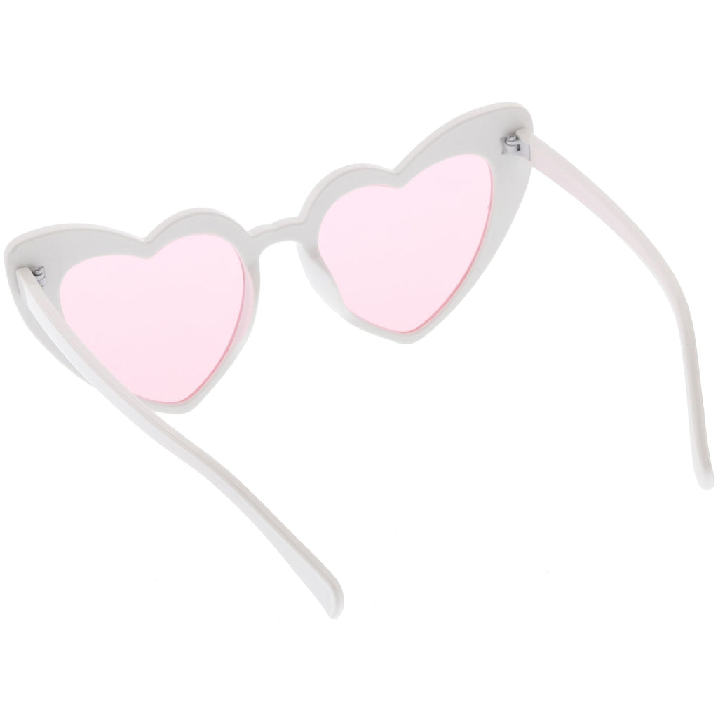 Women's Oversize Translucent Cat Eye Heart Shape Sunglasses C577