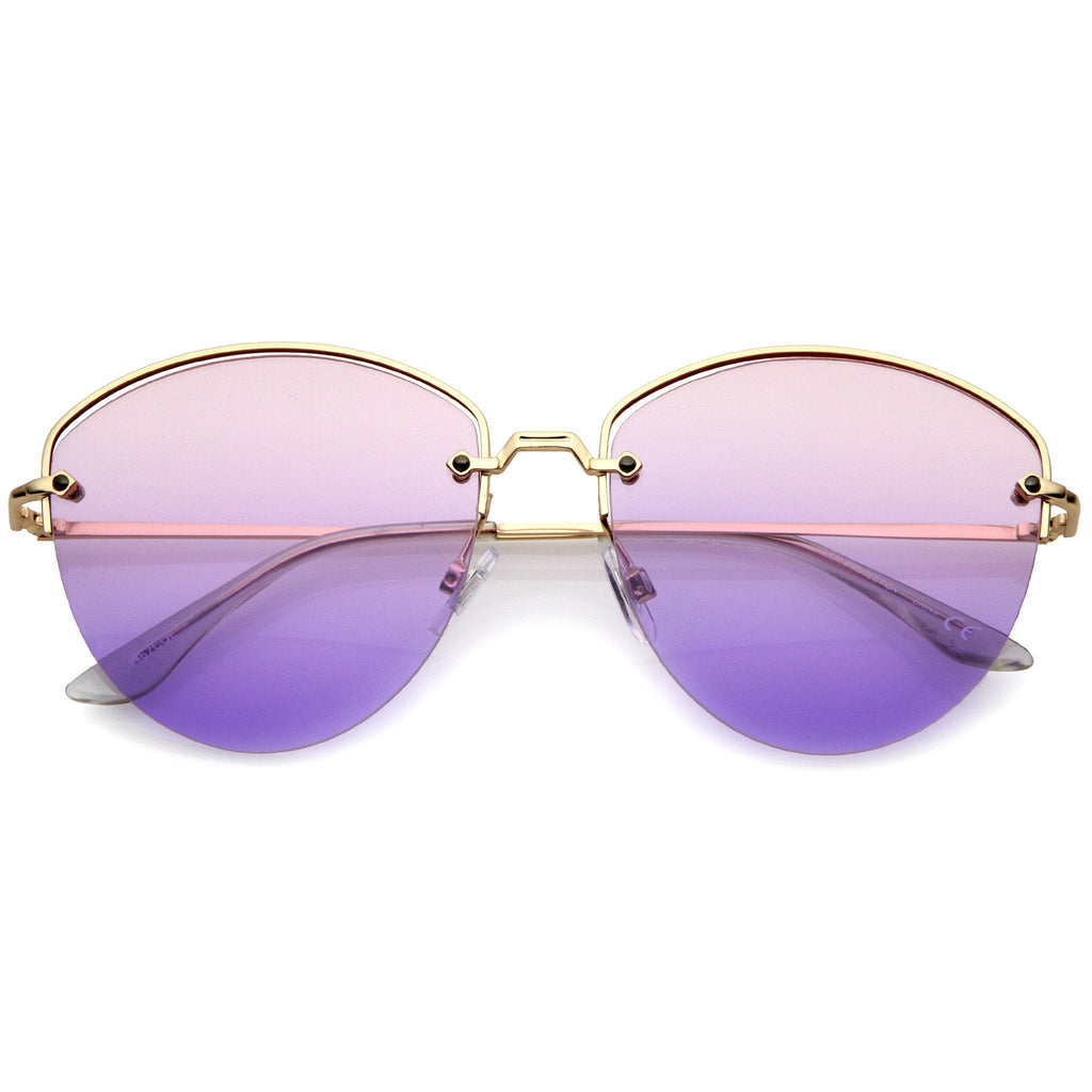 Women's Half Frame Gradient Lens Sunglasses A928