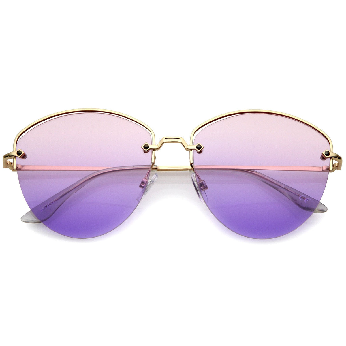 Women's Half Frame Gradient Lens Sunglasses A928