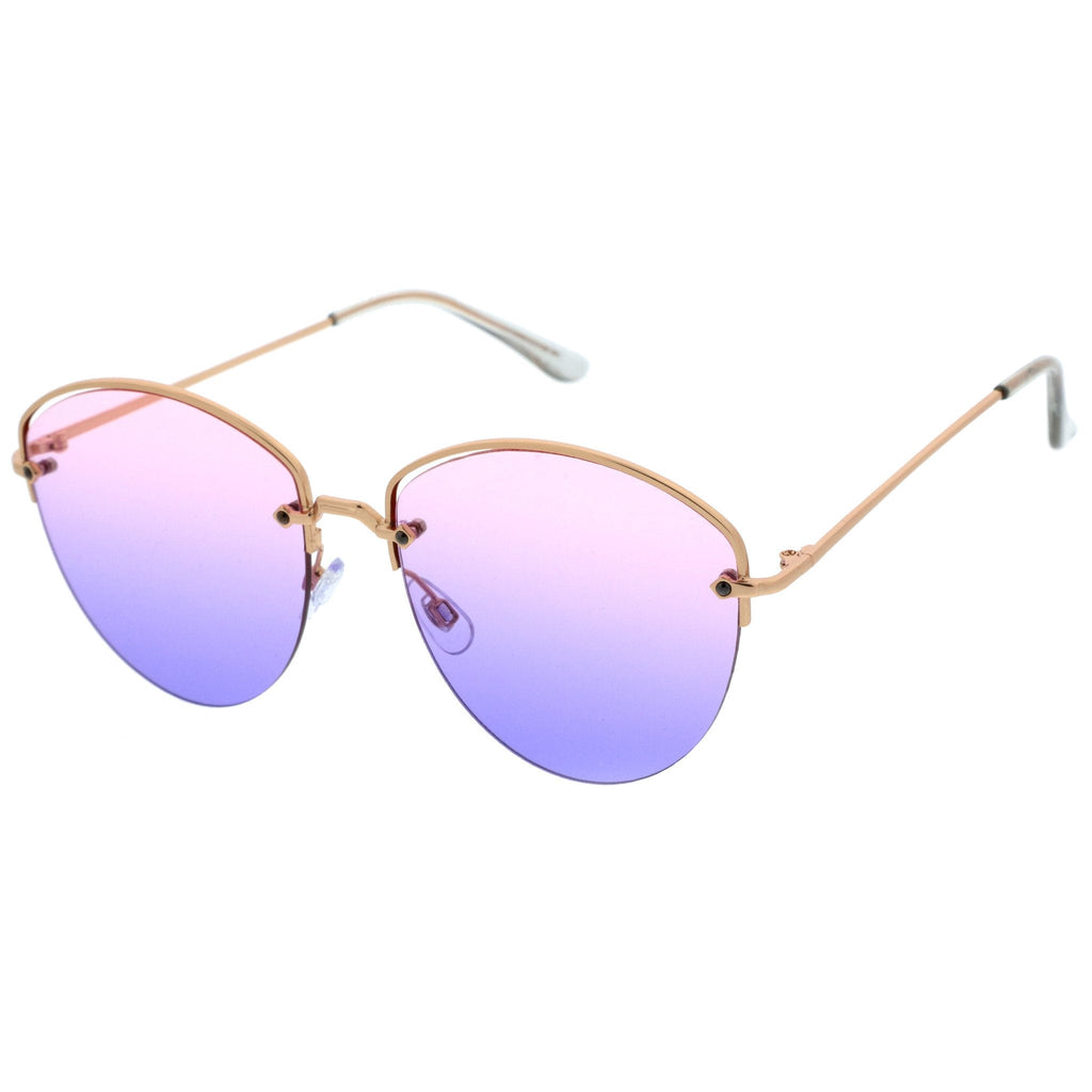 Women's Half Frame Gradient Lens Sunglasses A928