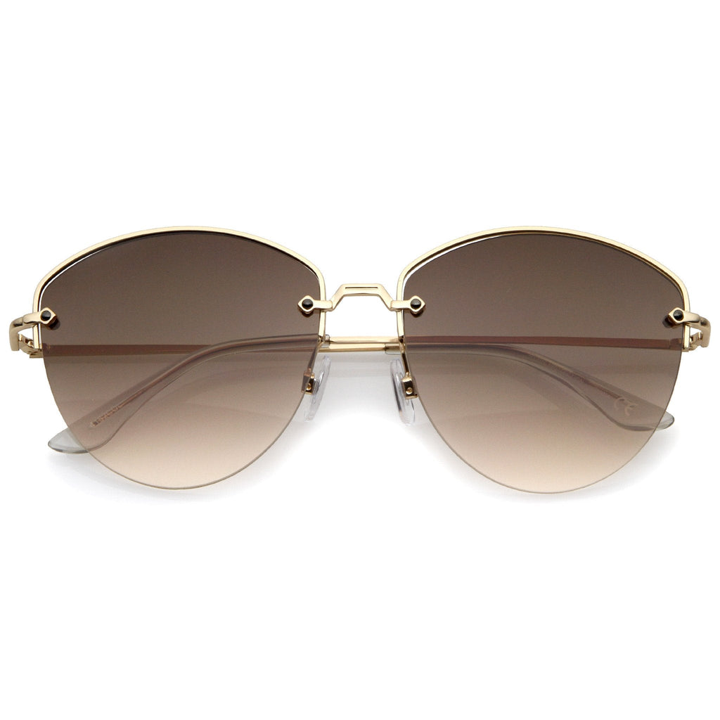 Women's Half Frame Gradient Lens Sunglasses A928