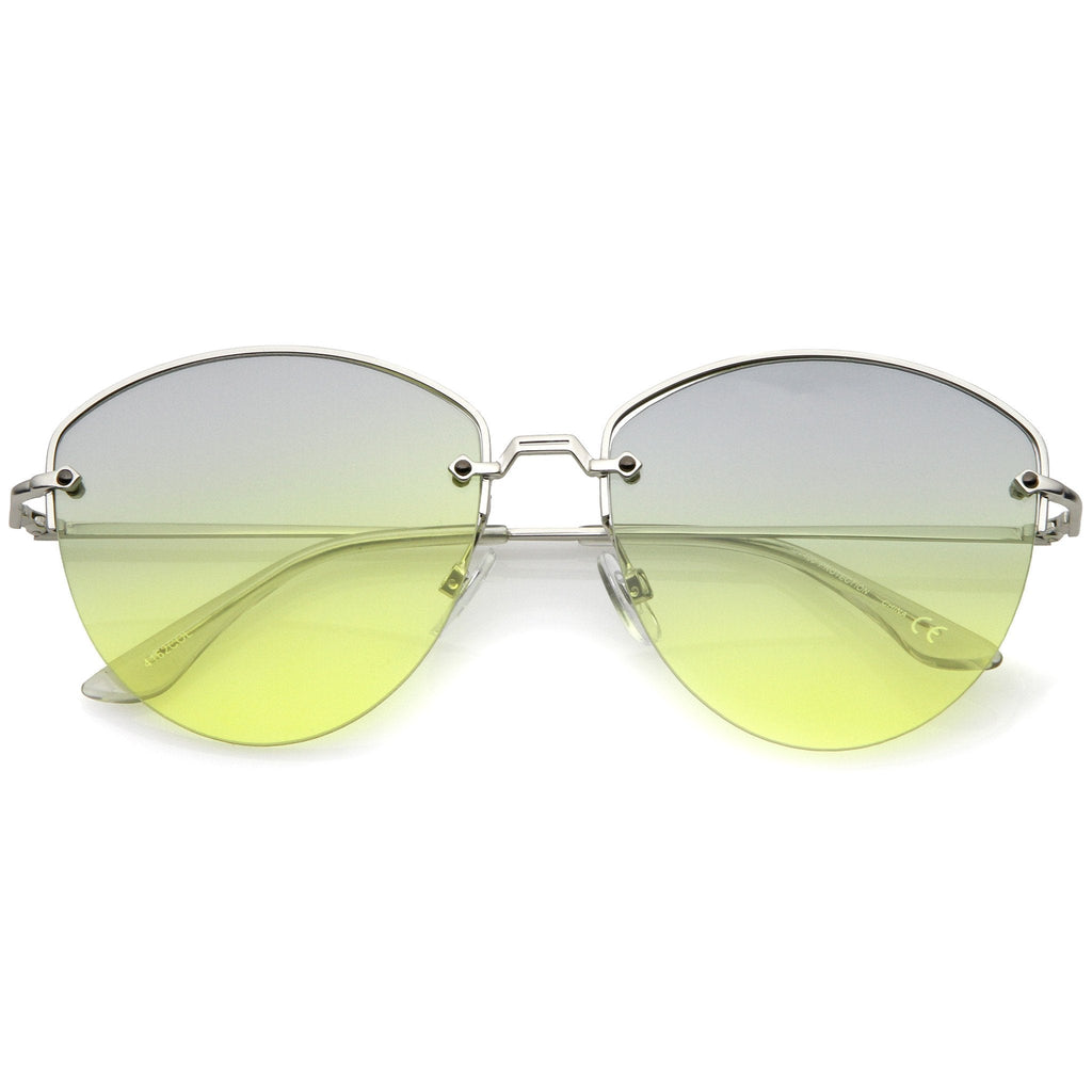 Women's Half Frame Gradient Lens Sunglasses A928