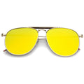 Oversize Round Mirrored Flat Lens Aviator Sunglasses A797