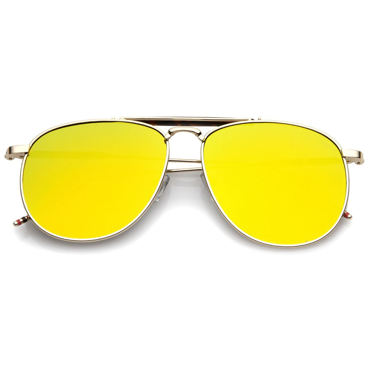 Oversize Round Mirrored Flat Lens Aviator Sunglasses A797