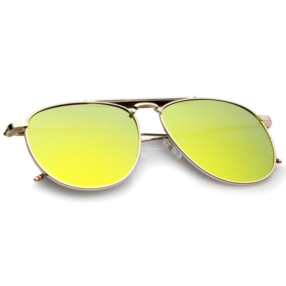 Oversize Round Mirrored Flat Lens Aviator Sunglasses A797