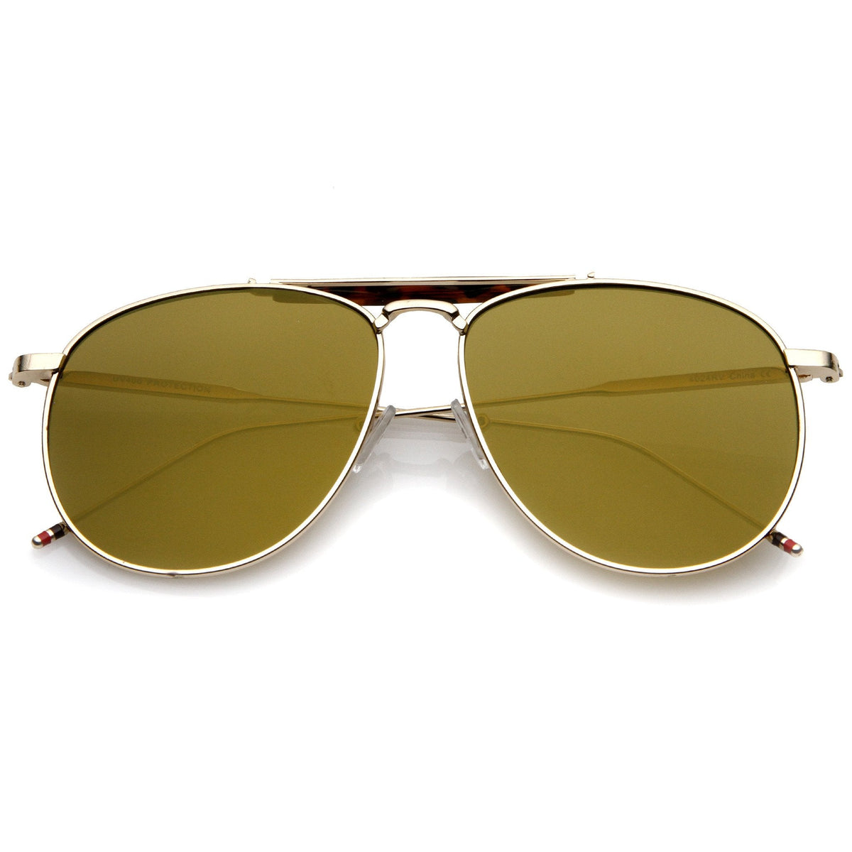 Oversize Round Mirrored Flat Lens Aviator Sunglasses A797