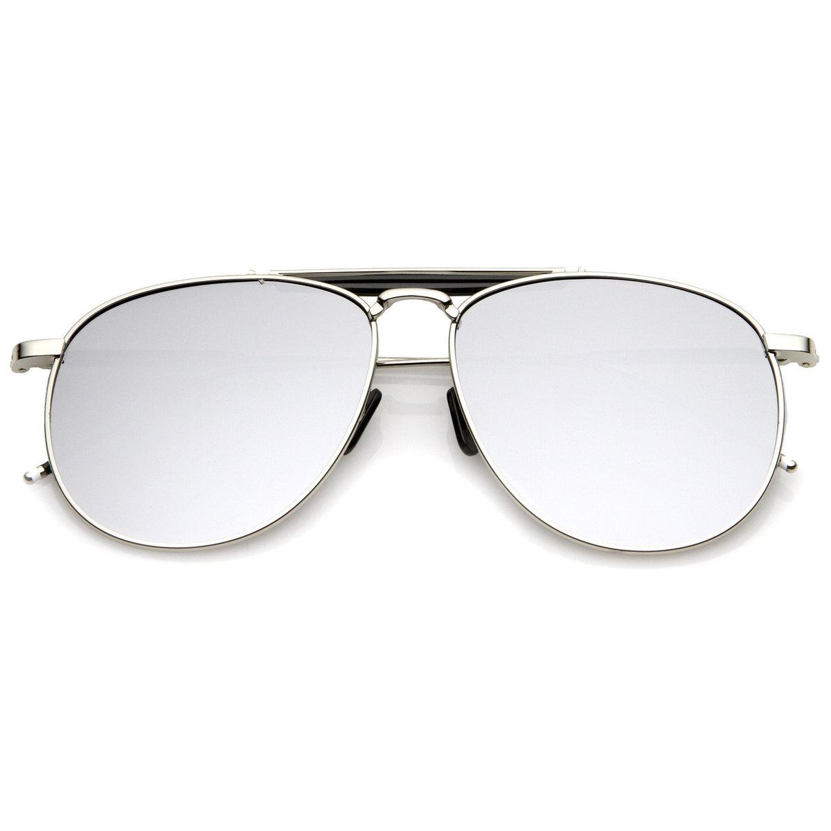 Oversize Round Mirrored Flat Lens Aviator Sunglasses A797