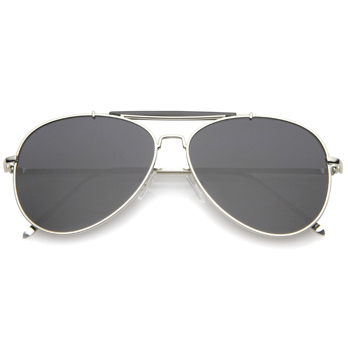 Oversize Dual Bridge Flat Lens Aviator Sunglasses A784