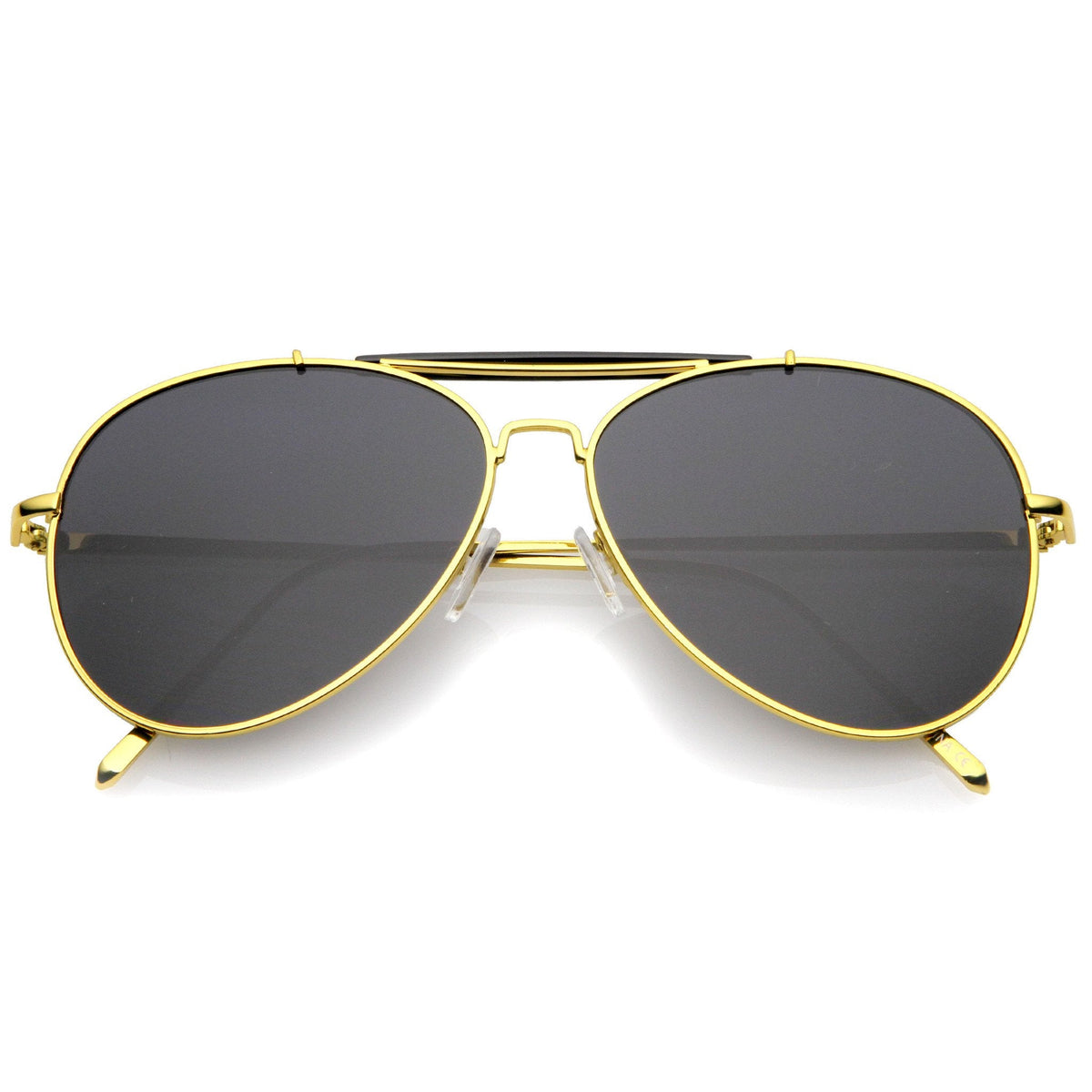Oversize Dual Bridge Flat Lens Aviator Sunglasses A784